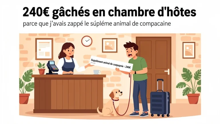 240€ gâchés en chambre d'hôtes parce que j'avais zappé le supplément animal de compagnie