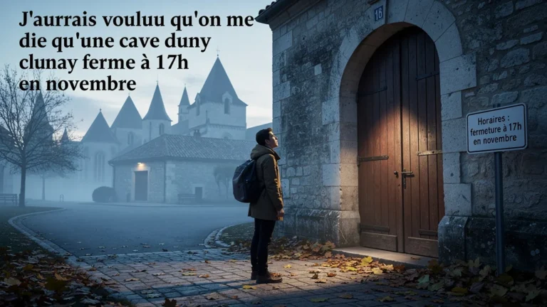 J’aurais voulu qu’on me dise qu’une cave de cluny ferme à 17h en novembre