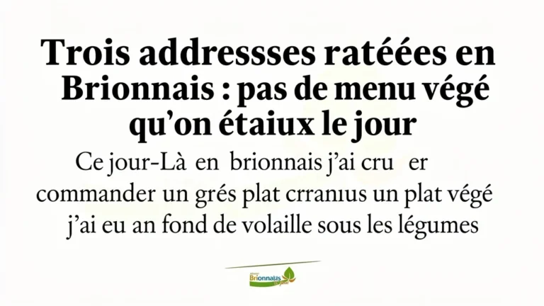 Ce jour-Là en brionnais j'ai cru commander un plat végé et j'ai eu un fond de volaille sous les légumes
