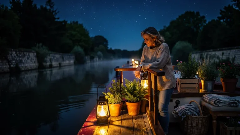 Nuit en péniche sur le canal du Nivernais, hébergement insolite avec ambiance chaleureuse et paisible