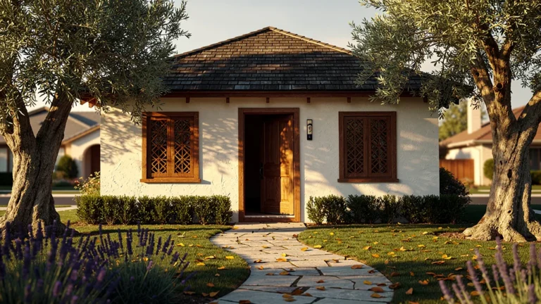 Maison lamour judaïque traditionnelle en lumière dorée, élégance architecturale et ambiance paisible pour investissement immobilier